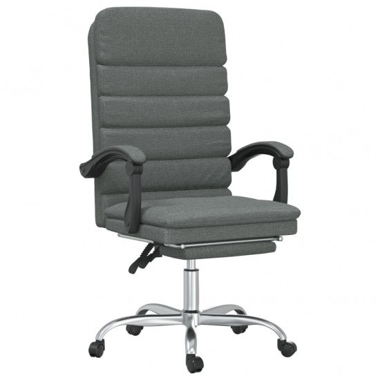Atlošiama masažinė biuro kėdė, tamsiai pilkos spalvos, audinys