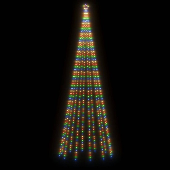 Kalėdų eglutė su kuoliuku, 500cm, 732 įvairių spalvų LED