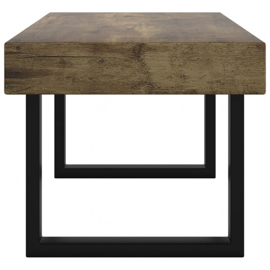 Kavos staliukas, tamsiai rudas/juodas, 90x45x40cm, MDF/geležis