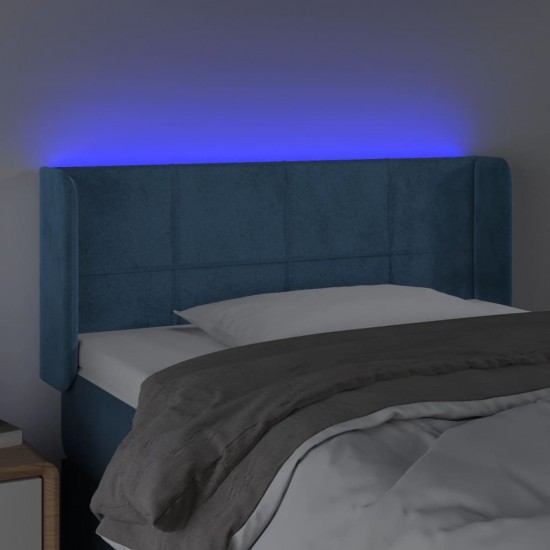 Galvūgalis su LED, tamsiai mėlynas, 103x16x78/88cm, aksomas