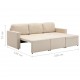 Trivietė modulinė sofa-lova, kreminės spalvos, audinys