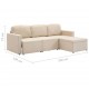 Trivietė modulinė sofa-lova, kreminės spalvos, audinys