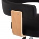 Pasukama valgomojo kėdė, juoda, lenkta mediena ir dirbtinė oda