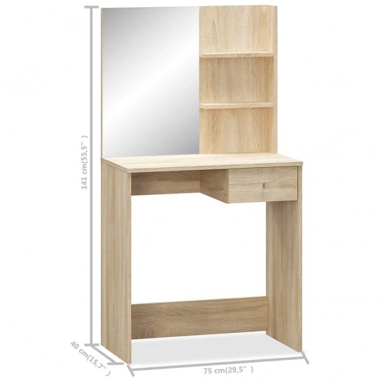 Kosmet. staliukas, medienos drožl. plokštė, 75x40x141cm, až.