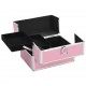 Kosmetinis lagaminas, rožinės spalvos, 22x30x21 cm, aliuminis