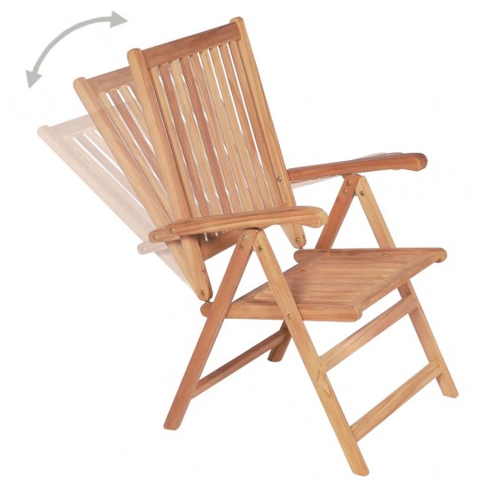 Atlošiamos sodo kėdės, 4vnt., tikmedžio medienos masyvas