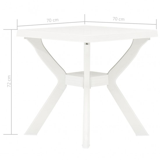 Bistro staliukas, baltos spalvos, 70x70x72cm, plastikas