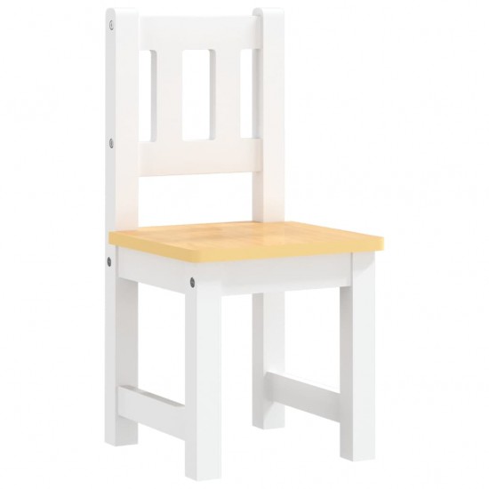 Vaikiškas stalo ir kėdžių komplektas, 3 dalių, baltas, MDF