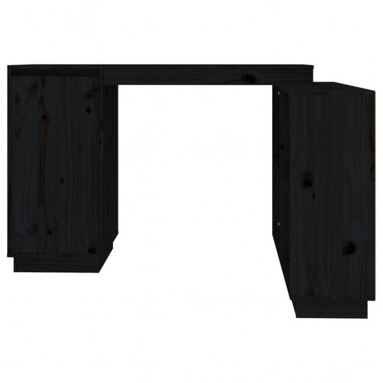 Rašomasis stalas, juodas, 110x50x75cm, pušies medienos masyvas