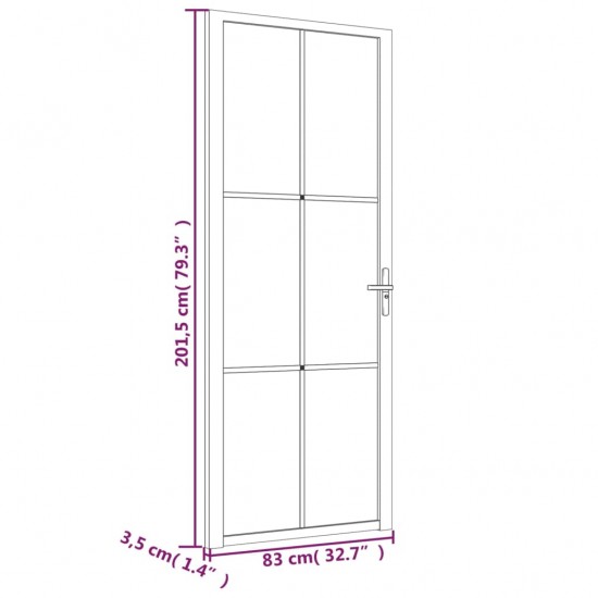 Vidaus durys, baltos, 83x201,5cm, matinis stiklas ir aliuminis