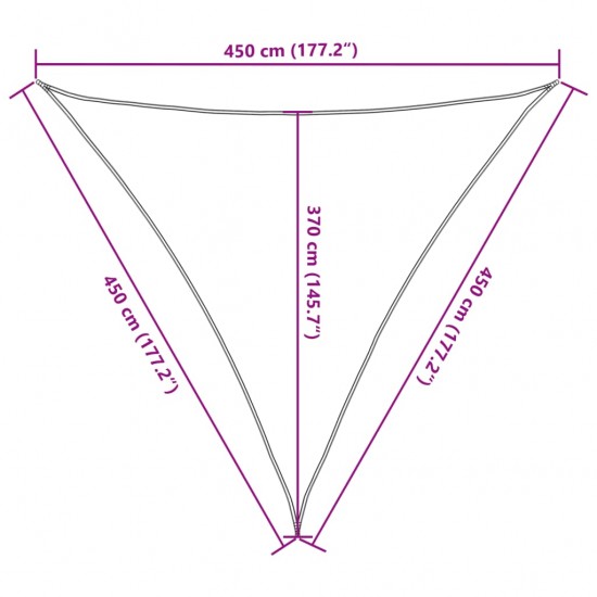 Uždanga nuo saulės, balta, 4,5x4,5x4,5m, HDPE, 160g/m²