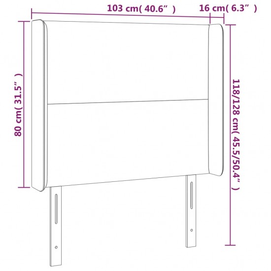 Galvūgalis su LED, tamsiai žalias, 103x16x118/128cm, aksomas