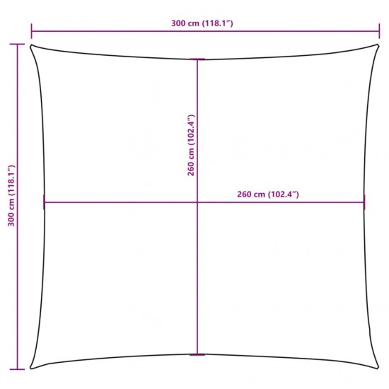 Uždanga nuo saulės, balta, 3x3m, oksfordo audinys, kvadratinė