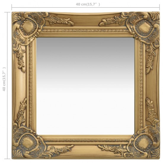 Sieninis veidrodis, aukso spalvos, 40x40cm, barokinis stilius