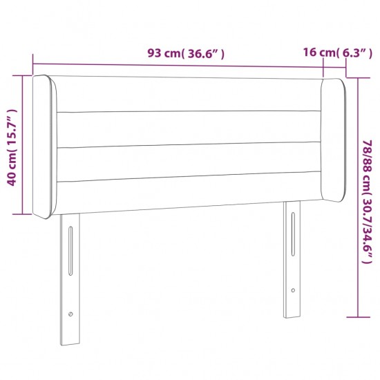 Galvūgalis su LED, taupe spalvos, 93x16x78/88cm, audinys