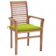 Valgomojo kėdės su žaliomis pagalvėlėmis, 4vnt., tikmedis