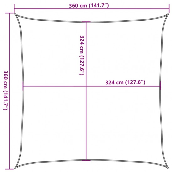 Tentas, HDPE, Kvadratinis, 3,6 x 3,6 m, Smėlio Spalvos