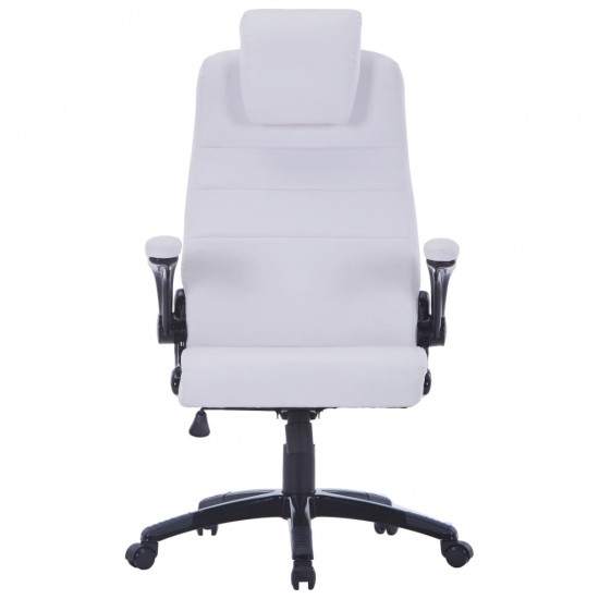 Biuro kėdė, balta, dirbtinė oda, reguliuojama