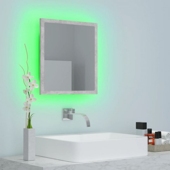 Vonios kambario LED veidrodis, betono, 40x8,5x37cm, akrilas