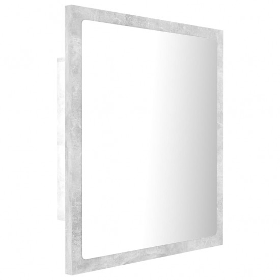 Vonios kambario LED veidrodis, betono, 40x8,5x37cm, akrilas