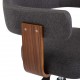 Valgomojo kėdės, 2vnt., pilkos, lenkta mediena ir audinys