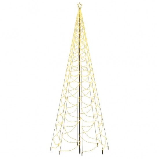 Kalėdų eglutė su metaliniu stulpu, 5m, 1400 šiltų baltų LED