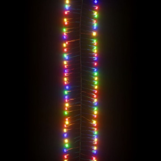 LED lempučių girlianda, 17m, PVC, 2000 įvairių spalvų LED