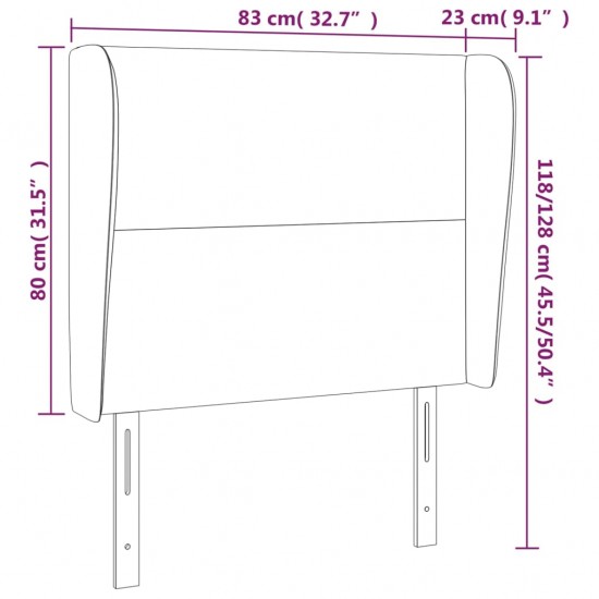 Galvūgalis su auselėmis, pilkas, 83x23x118/128cm, audinys