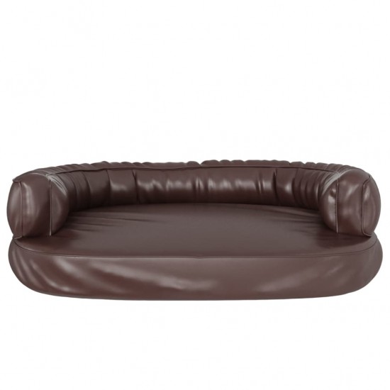 Ergonomiška lova šunims, rudos spalvos, 88x65cm, dirbtinė oda