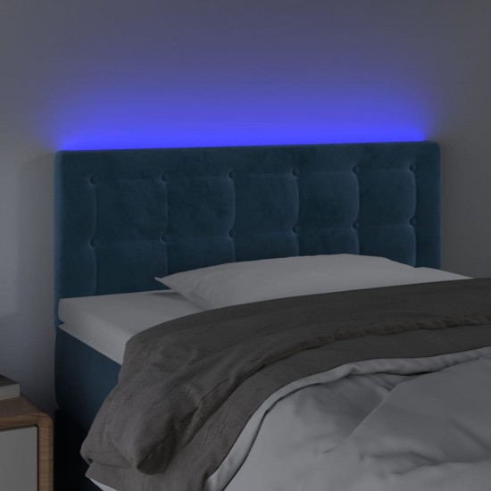 Galvūgalis su LED, tamsiai mėlynas, 100x5x78/88cm, aksomas