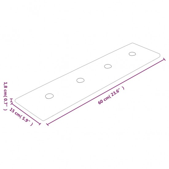 Sienų plokštės, 12vnt., kreminės, 60x15cm, dirbtinė oda, 1,08m²