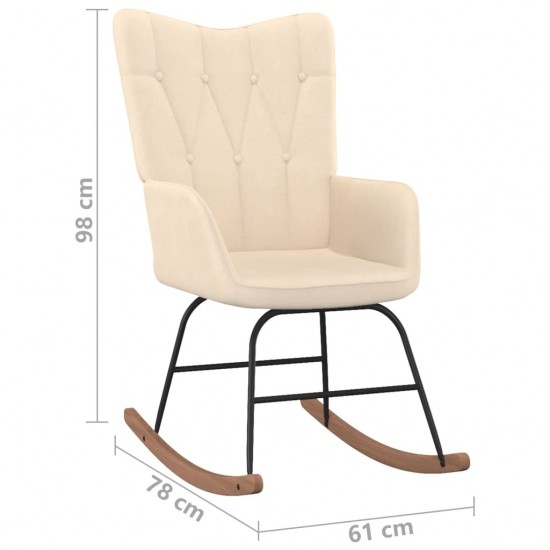 Supama kėdė, kreminės spalvos, audinys