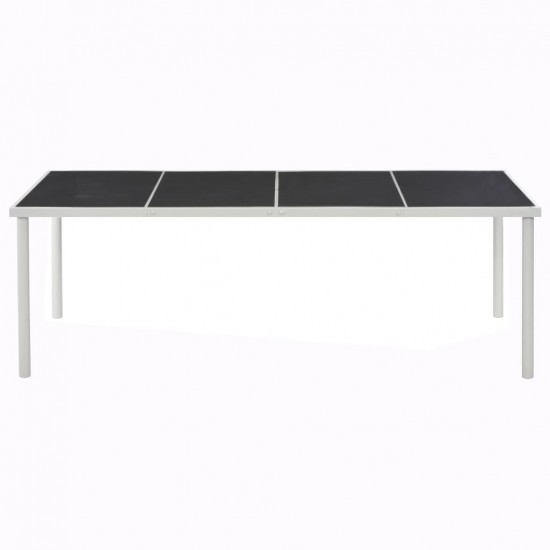 Sodo stalas, juodas, 220x90x74,5cm, plienas