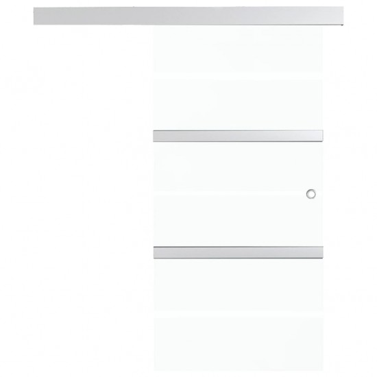 Stumdomos durys, sidabrinės, 76x205cm, aliuminis ir ESG stiklas