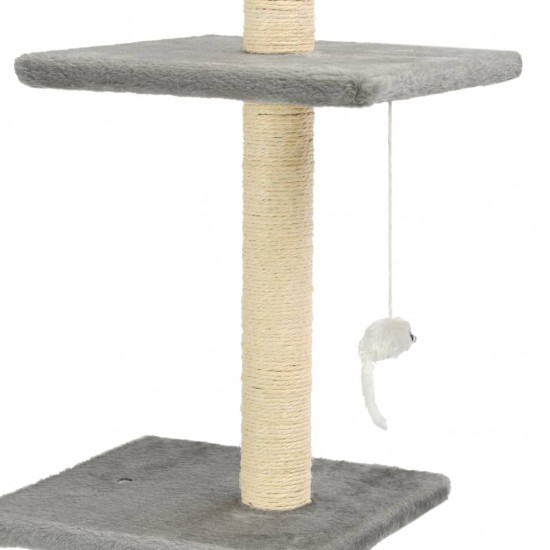 Draskyklė katėms su stovu iš sizalio, 260 cm, pilkos spalvos