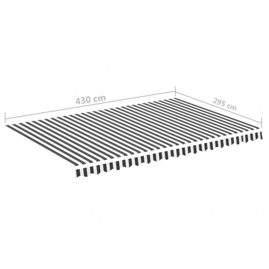 Pakaitinis audinys markizei, antracito ir baltos spalvos, 4,5x3 m