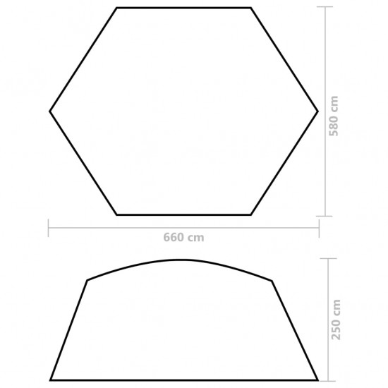 Palapinė baseinui, geltonos spalvos, 660x580x250cm, audinys