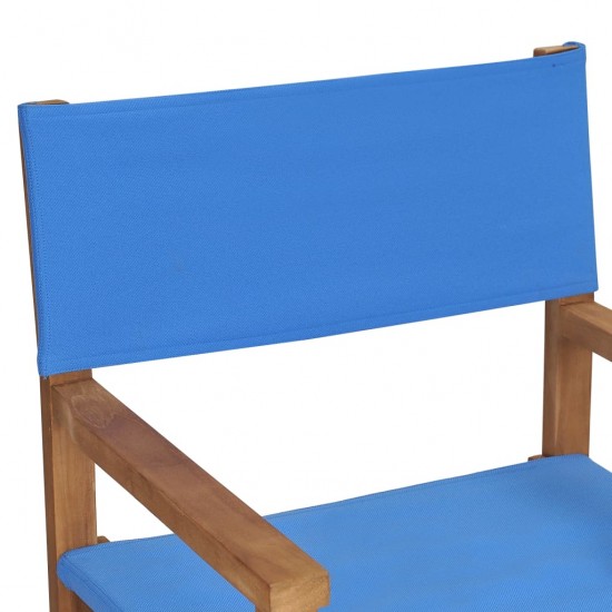 Režisieriaus kėdės, 2vnt., mėlynos, tikmedžio medienos masyvas
