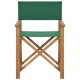 Režisieriaus kėdė, žalios spalvos, tikmedžio medienos masyvas
