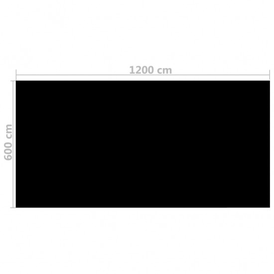Baseino uždangalas, juodas, 1200x600cm, PE, stačiakampis
