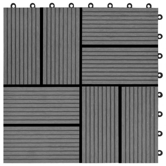 Grindų plytelės, 22 vnt., pilkos sp., 30x30 cm, 2m², WPC