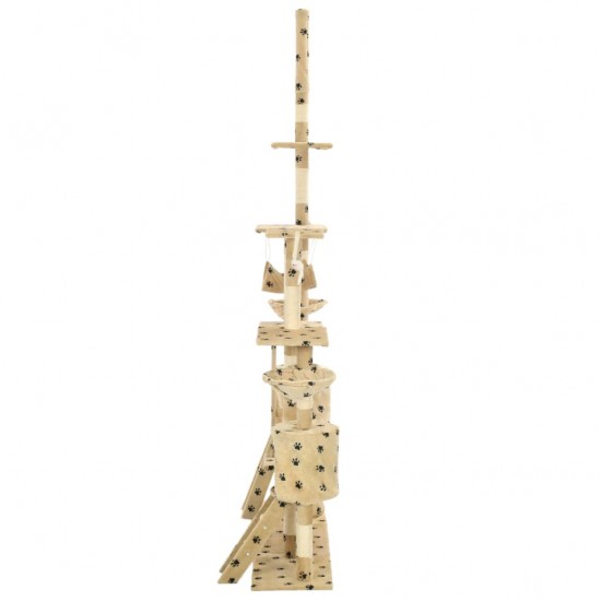 Draskyklė katėms su stovu, 230-250cm, smėlio spalvos