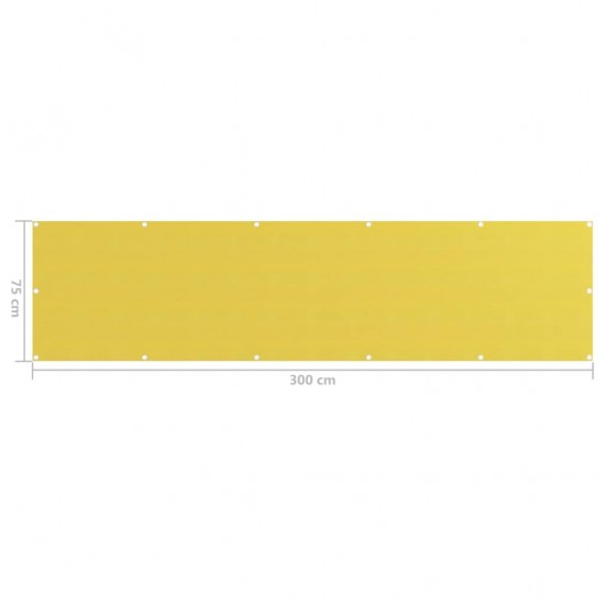 Balkono pertvara, geltonos spalvos, 75x300cm, HDPE