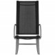 Sodo supamoji kėdė, 2 vnt., plienas ir tekstilenas, juoda