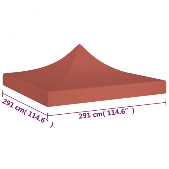 Proginės palapinės stogas, terakota spalvos, 3x3m, 270 g/m²