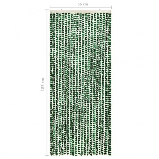 Užuolaida nuo vabzdžių, žalia ir balta, 56x185cm, šenilis