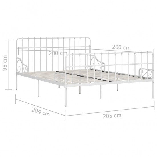 Lovos rėmas su grotelių pagrindu, baltas, 200x200cm, metalas