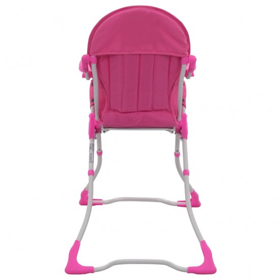 Aukšta maitinimo kėdutė, rožinės ir baltos spalvos