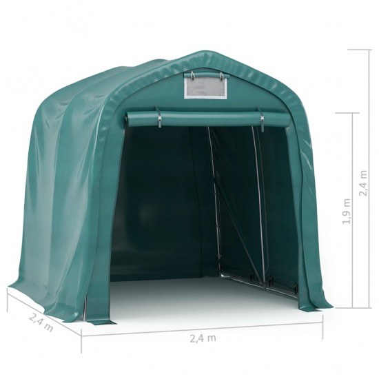 Garažas-palapinė, žalios spalvos, 2,4x2,4m, PVC (310024+310025)