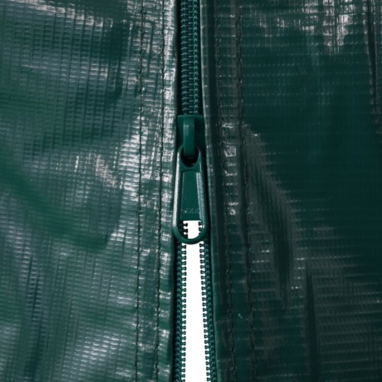 Garažas-palapinė, žalios spalvos, 2,4x2,4m, PVC (310024+310025)